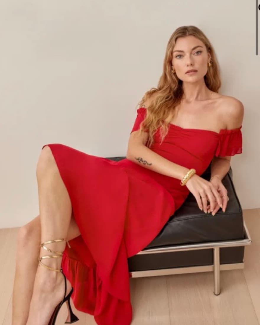 Cherry Red Butterfly Dress - Reformation - Image 1