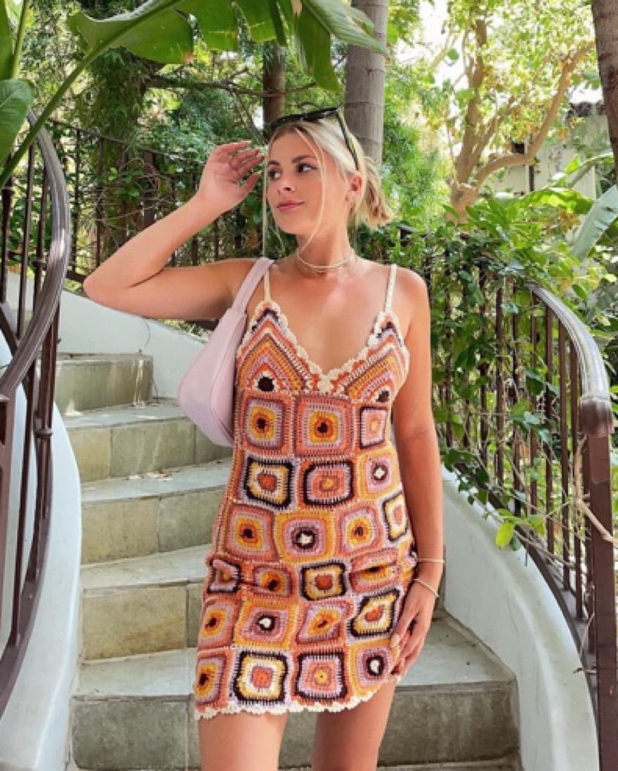 Crochet Mini Dress - Image 1