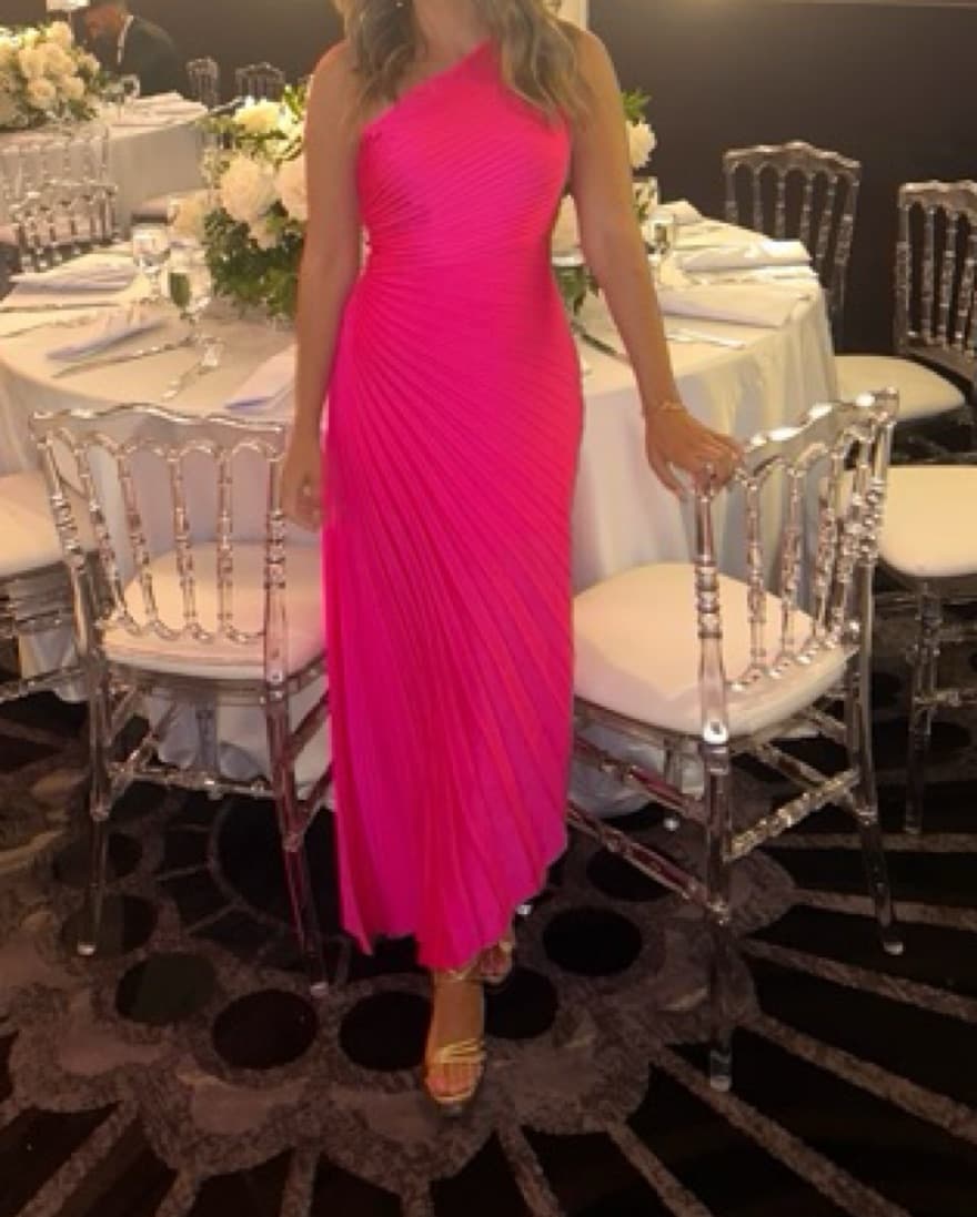A.L.C Pink One Shoulder Midi Dress  - Image 3