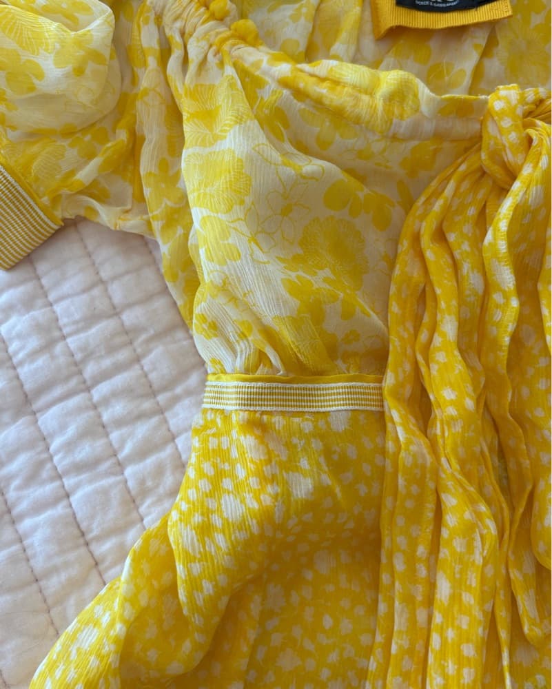  Yellow Floral Dolce and gabbana blouse - Image 2