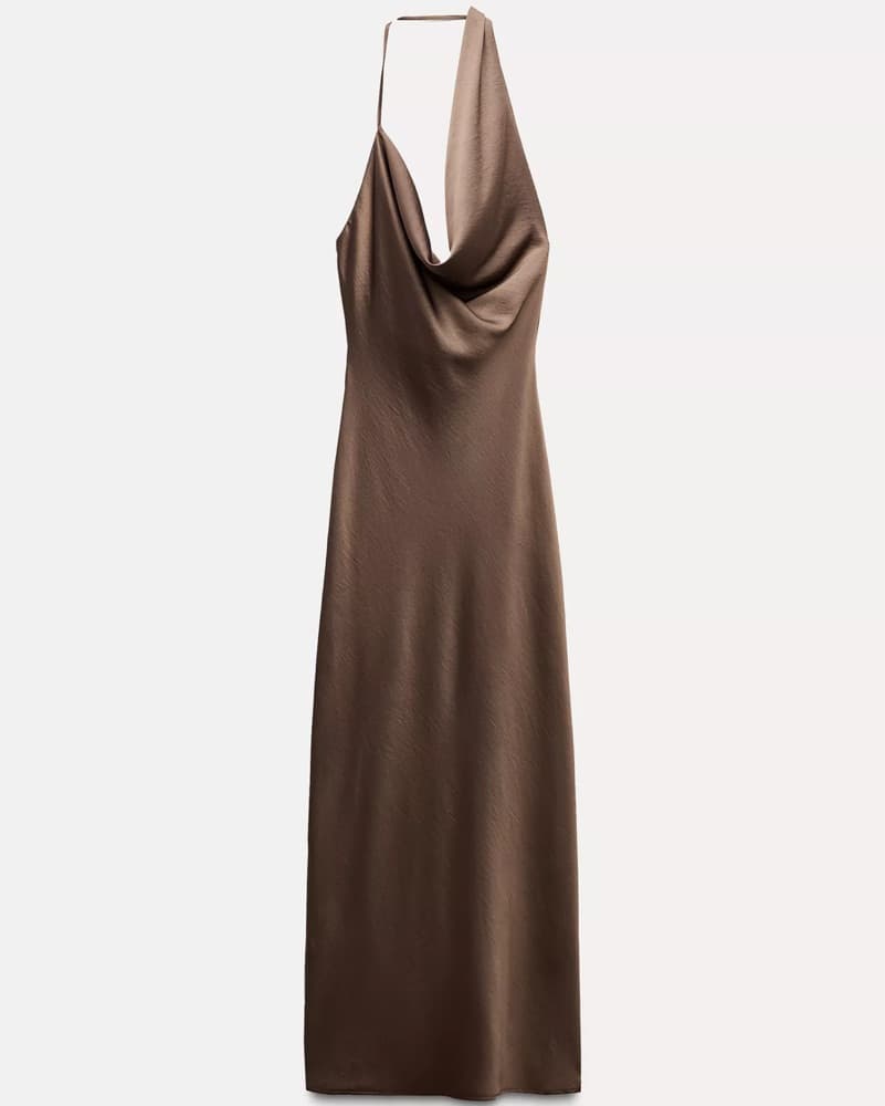 Brown Silk Dress - Image 1