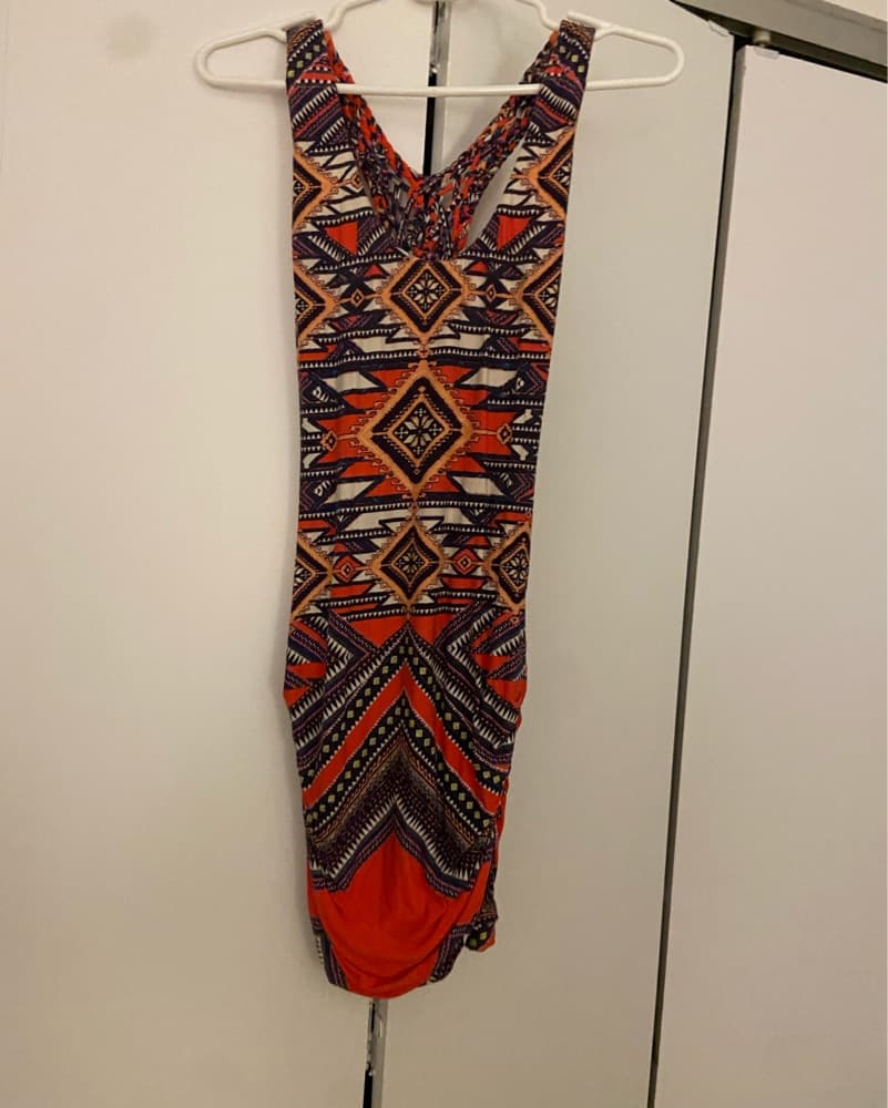 Vibrant Geometric Sleeveless Dress - Image 1