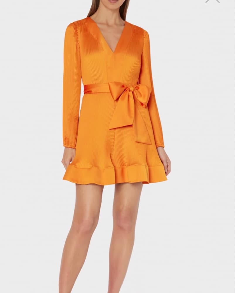 Milly Liv Satin Pleated Dress - Image 1