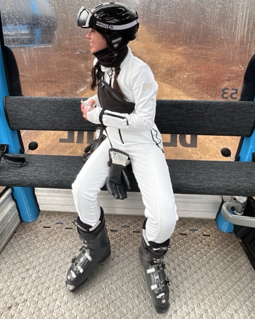 White Fitted Ski Onesie - Image 2