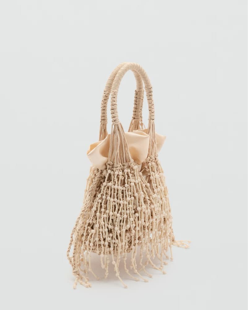 Beaded Cream Bag from Mango - Image 3