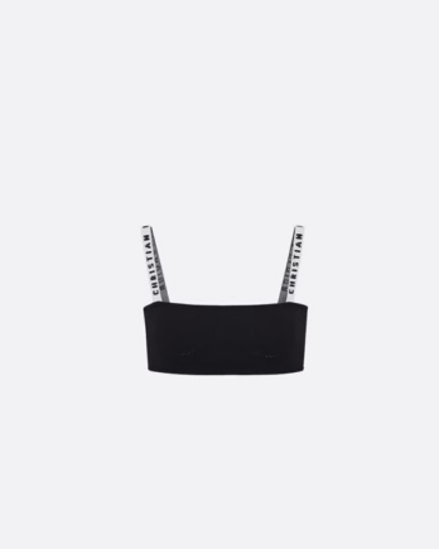 Dior Black Logo Crop Top Bralette  - Image 4