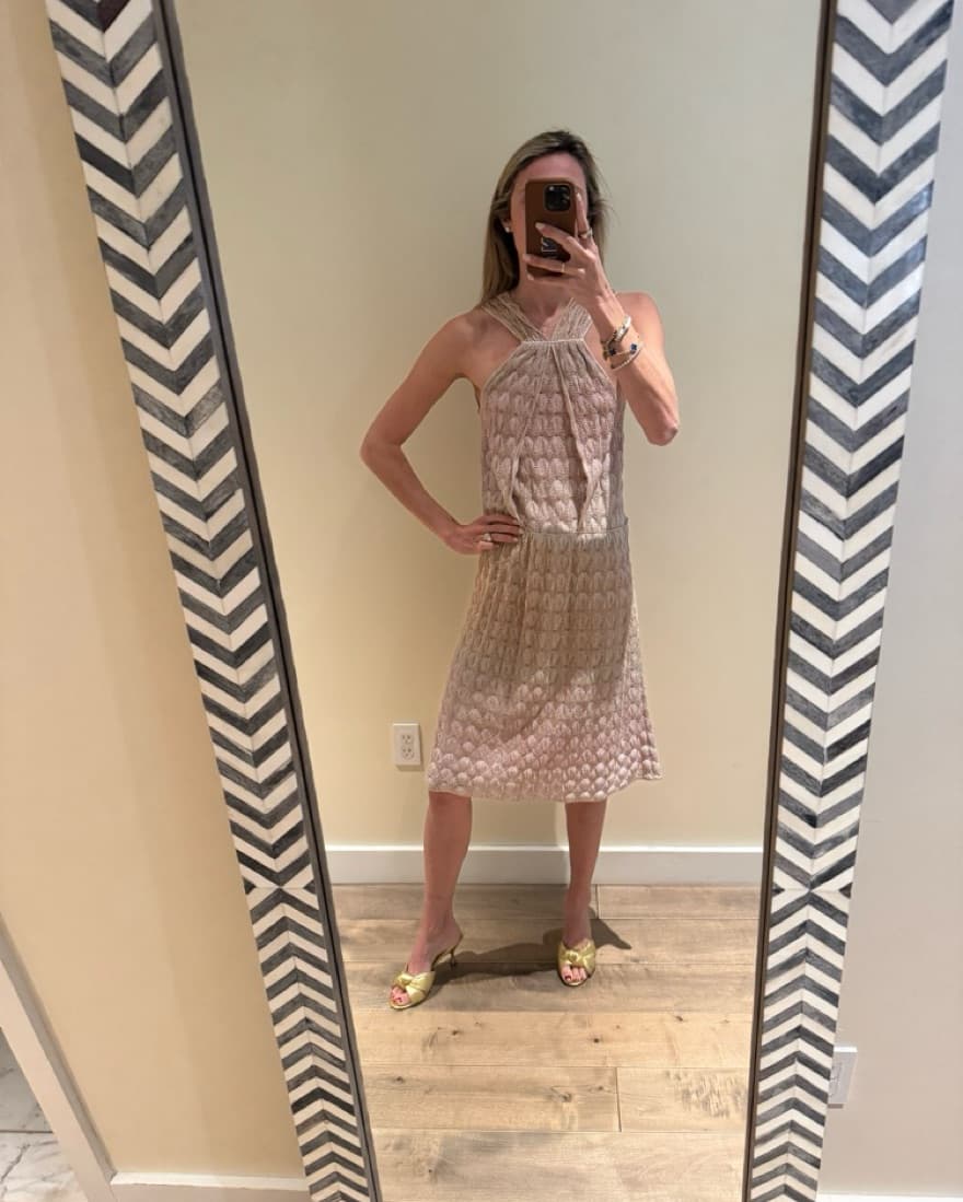 Vintage Missoni Pink & Gold  Halter Dress - Image 2