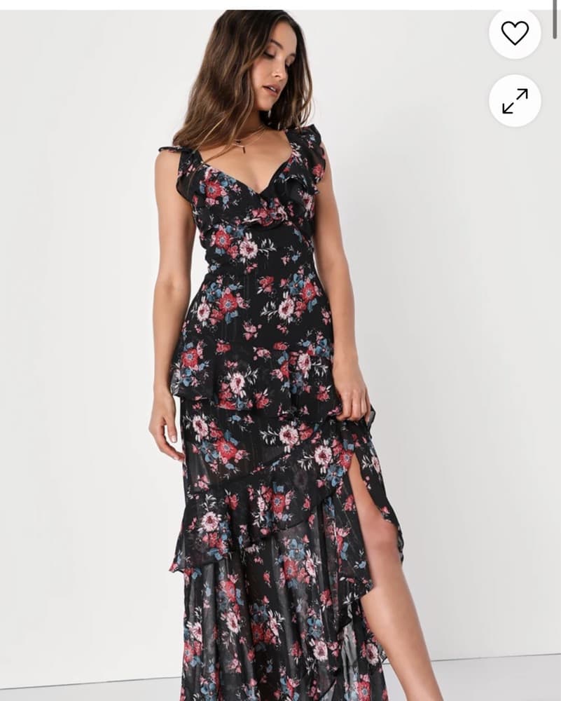 floral ruffled maxi dress - Image 1