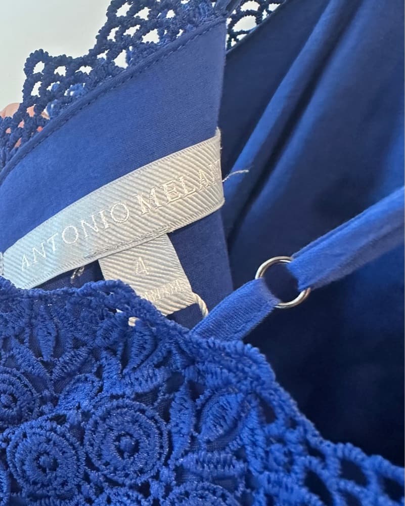 Stunning Blue Lace Maxi Dress - Image 4