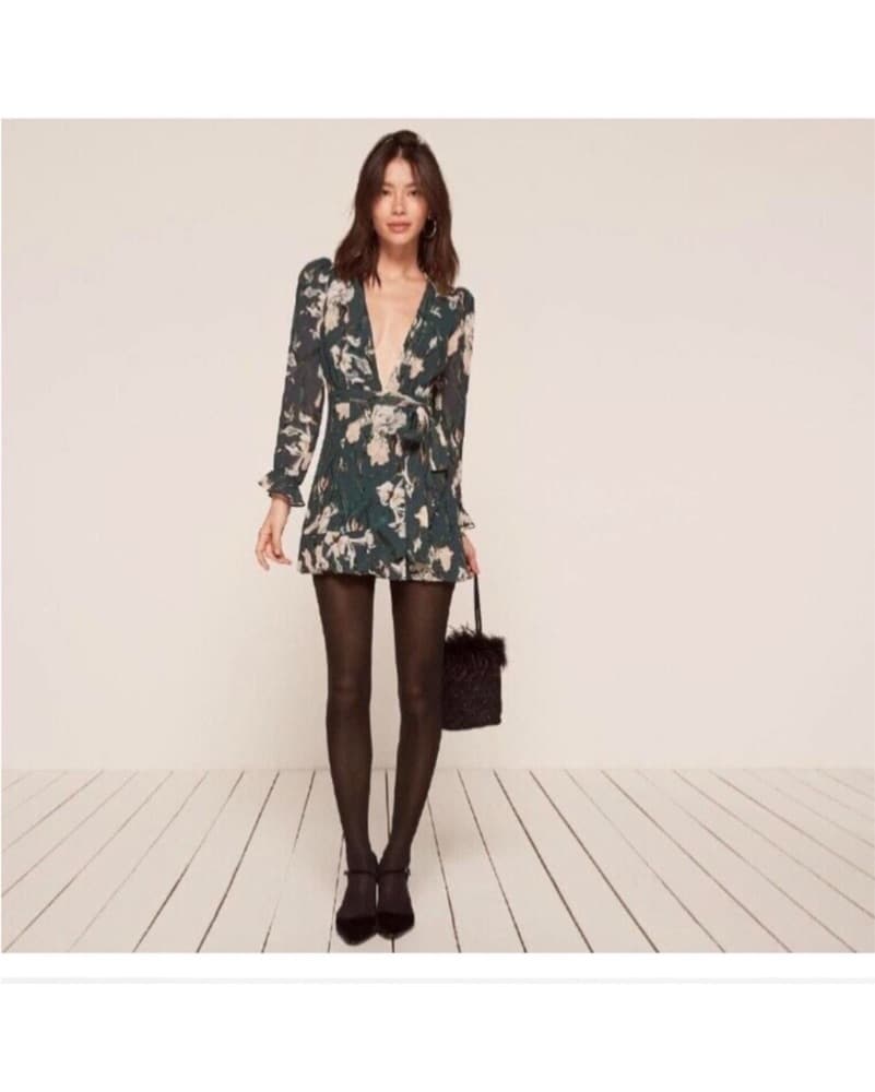 Reformation Whitby Mini Wrap Dress  - Image 2