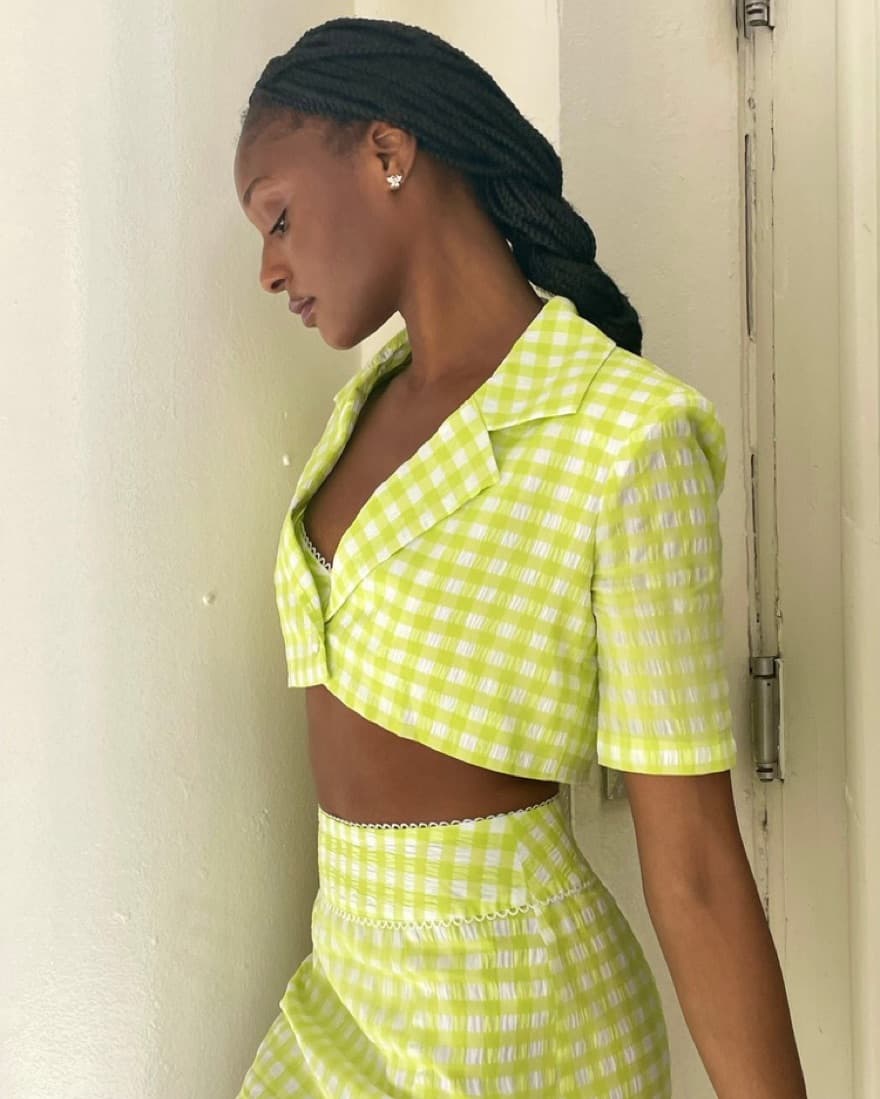 For Love & Lemons Cropped Green Blazer - Image 4