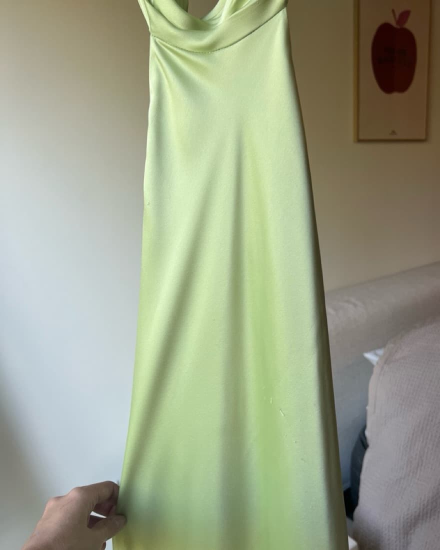 Backless Green Silk Dress - Image 5