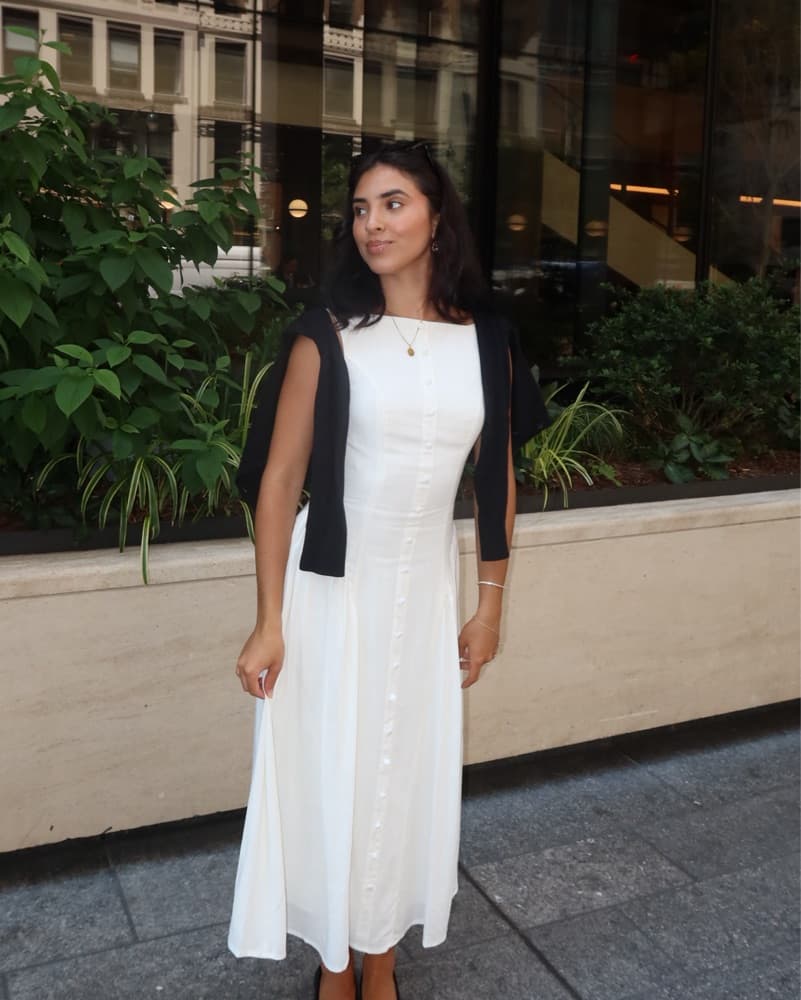 Peppermayo White Linen Midi Dress - Image 3