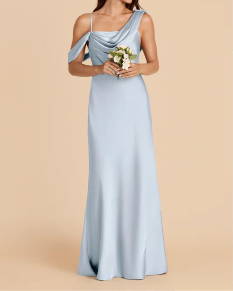 Birdy Grey Mist Blue Satin Dress - Image 2