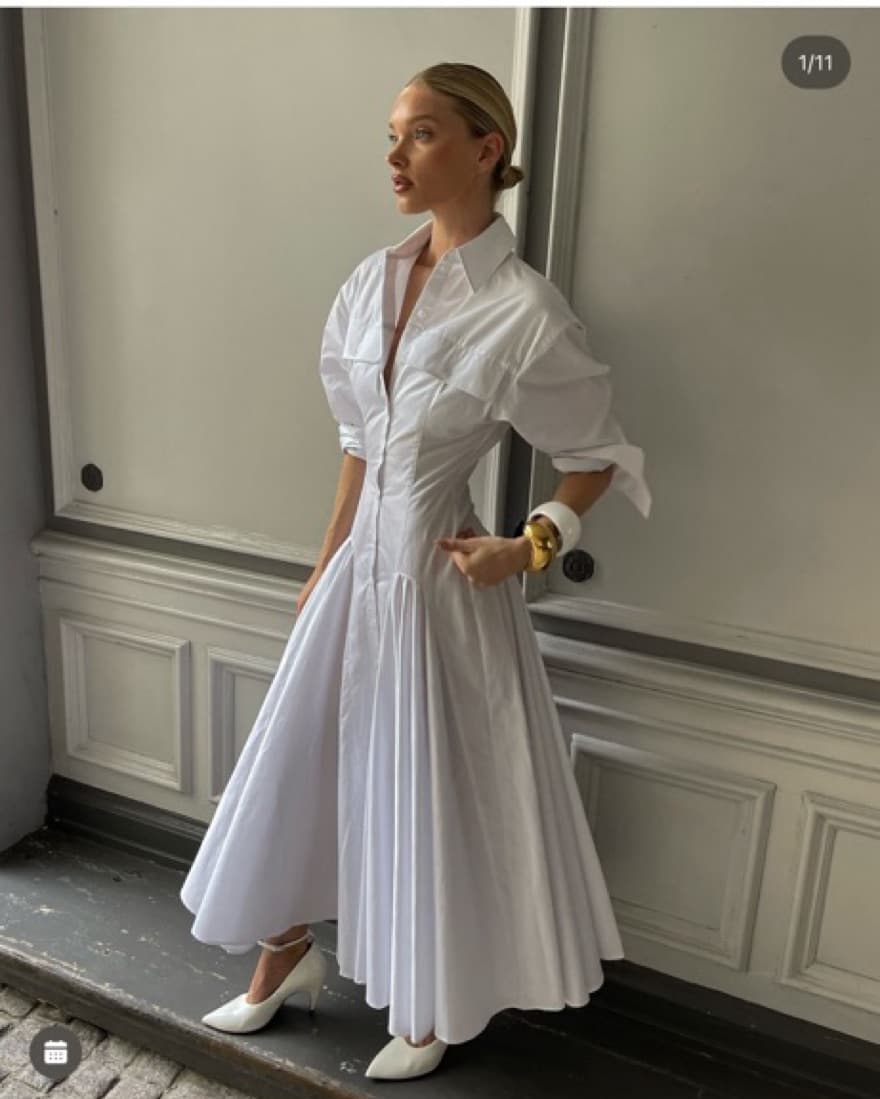Helsa Godet Shirt Dress - Image 1