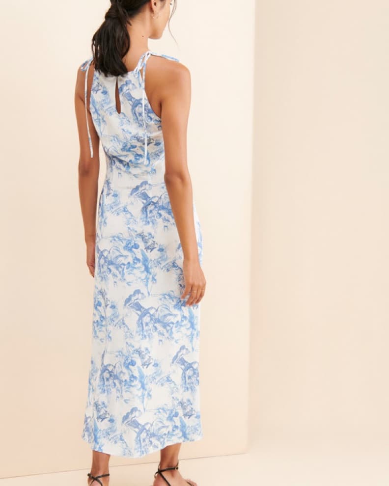 Renaissance Midi Halter Silk Dress - Image 4