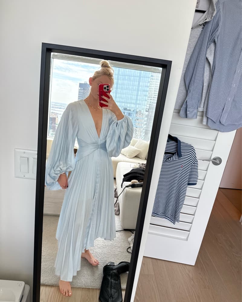 Acler Palms Dress Sky Blue  - Image 4