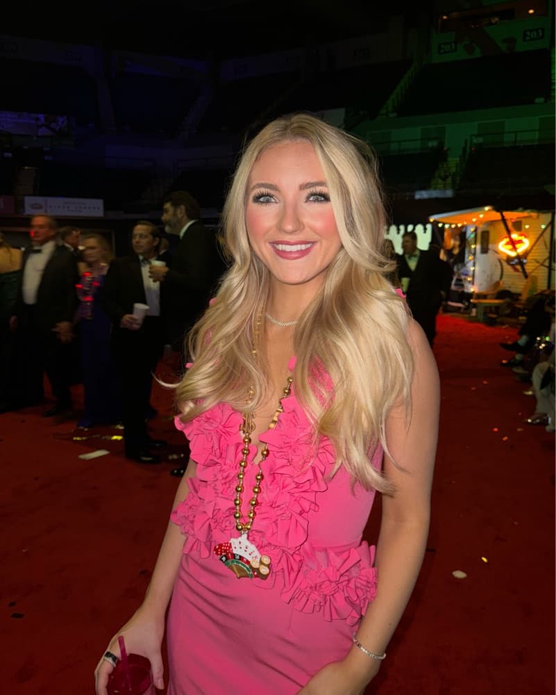 Glamorous Fuchsia Ruffle Gown - Image 1