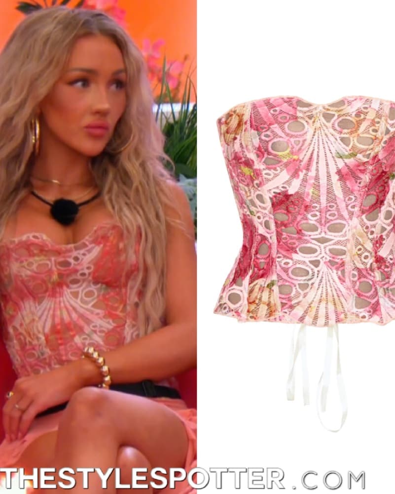 PrettyLittleThing Pink Lace Corset SMALL - Image 4