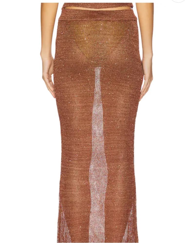 Shimmering Metallic Knit Skirt  - Image 2