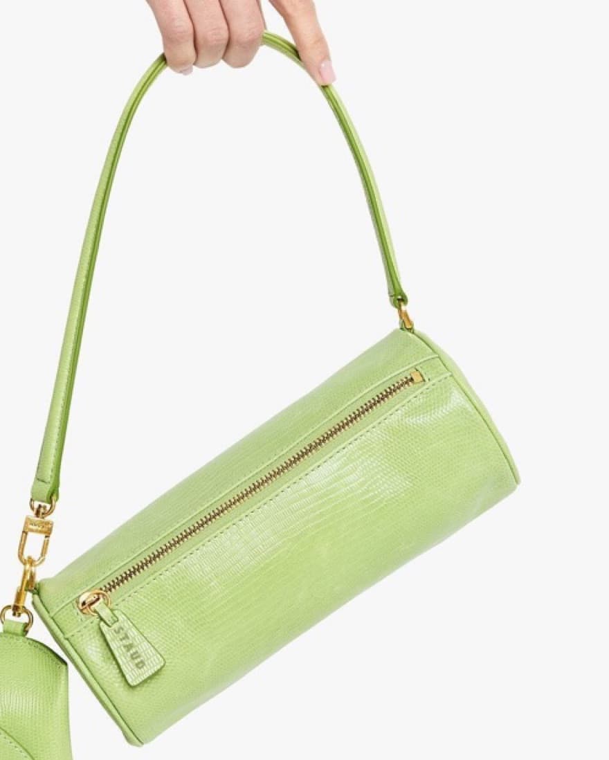 Lime Green (faux) Lizard Skin handbag  - Image 4