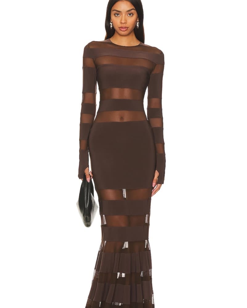 Norma Kamali Spliced Dress Fishtail Gown - Image 1