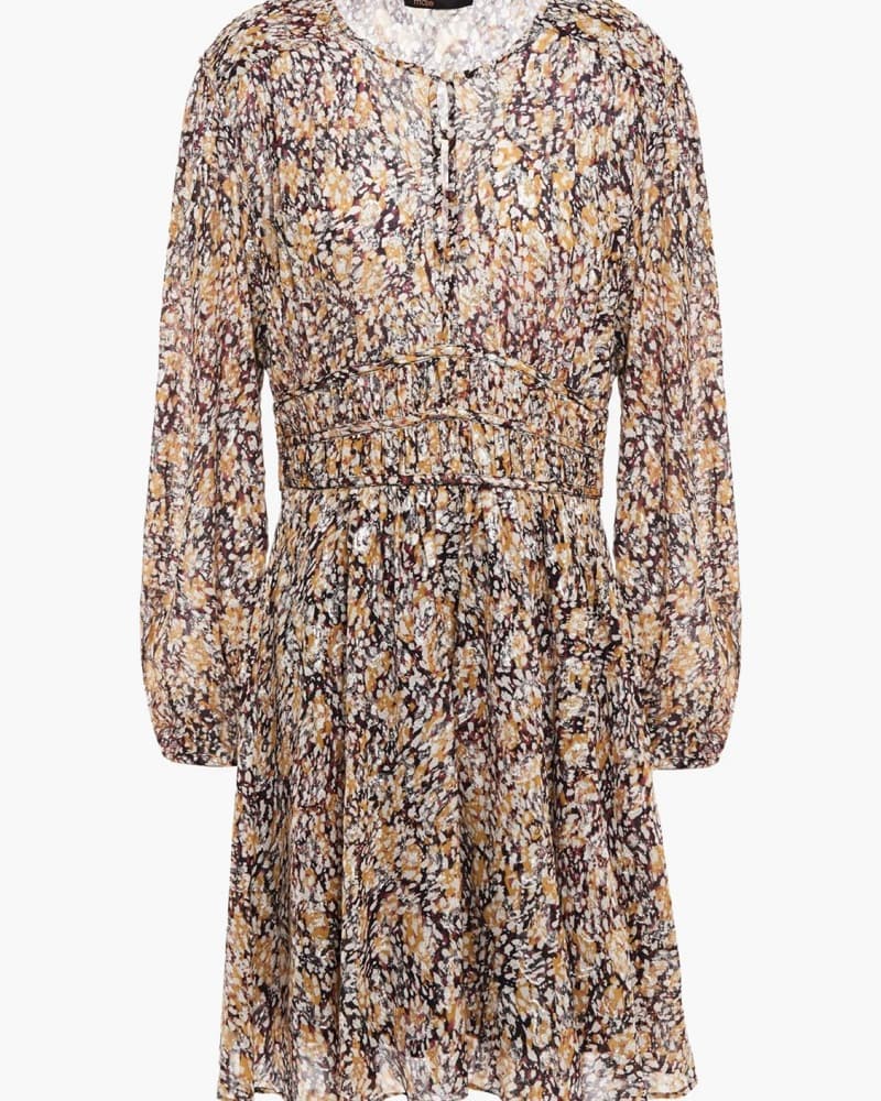 Maje Gathered Printed Metallic Fil Coupé - Image 1