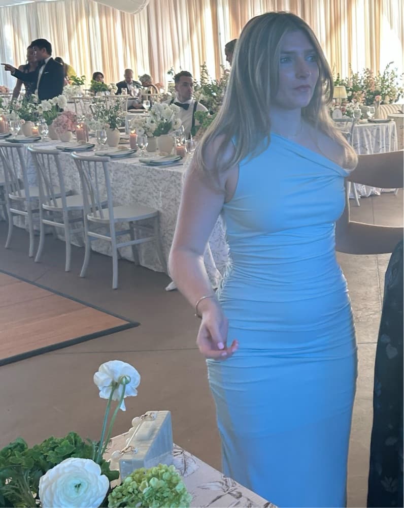 Blue Floor Length Formal Dress - Image 2