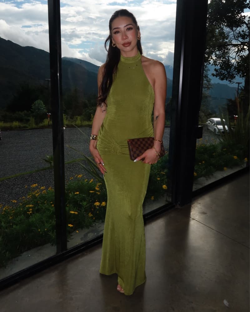 olabdria maxi dress in green - Image 1