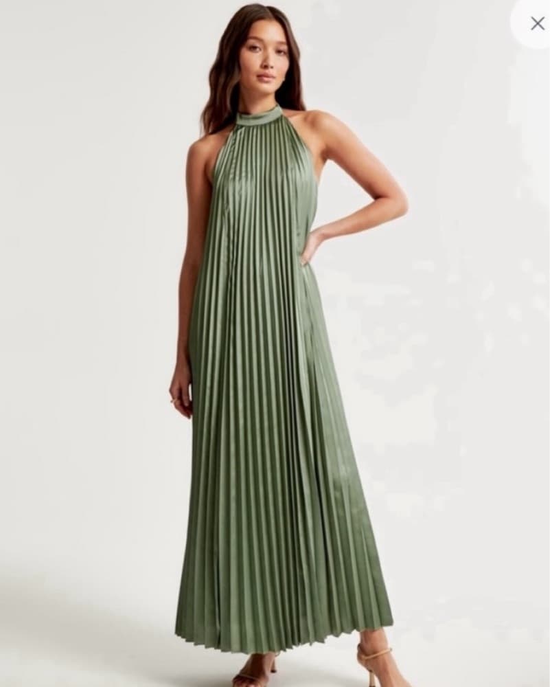 Abercrombie Pleated Halter Maxi Gown  - Image 5