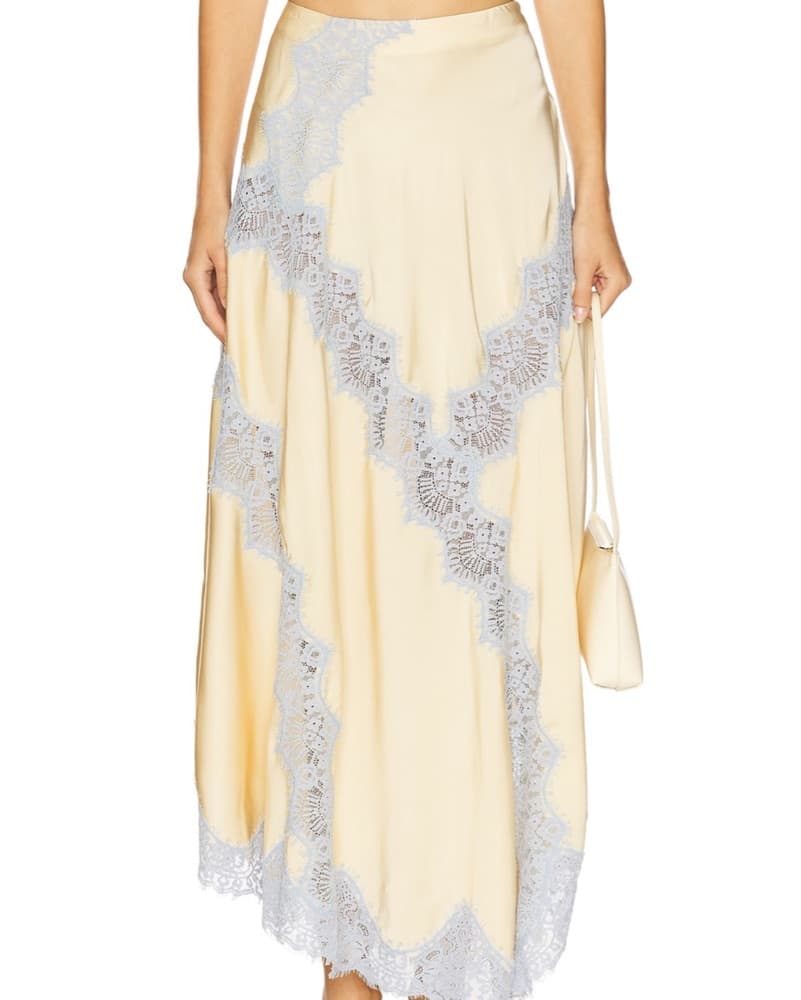 Midi Skirt In Beige And Blue  - Image 3