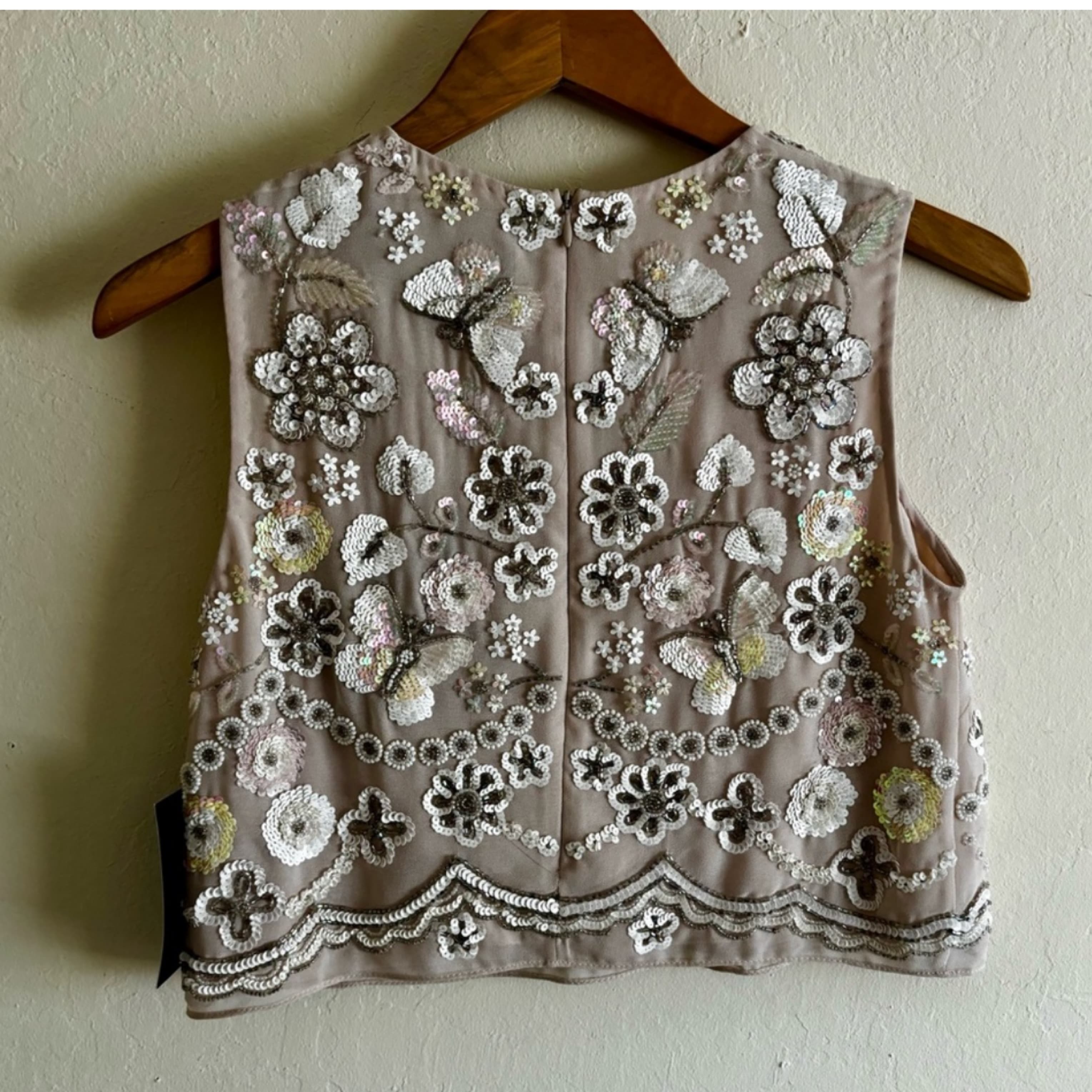 Needle & Thread Floral Sequin Top - Image 2