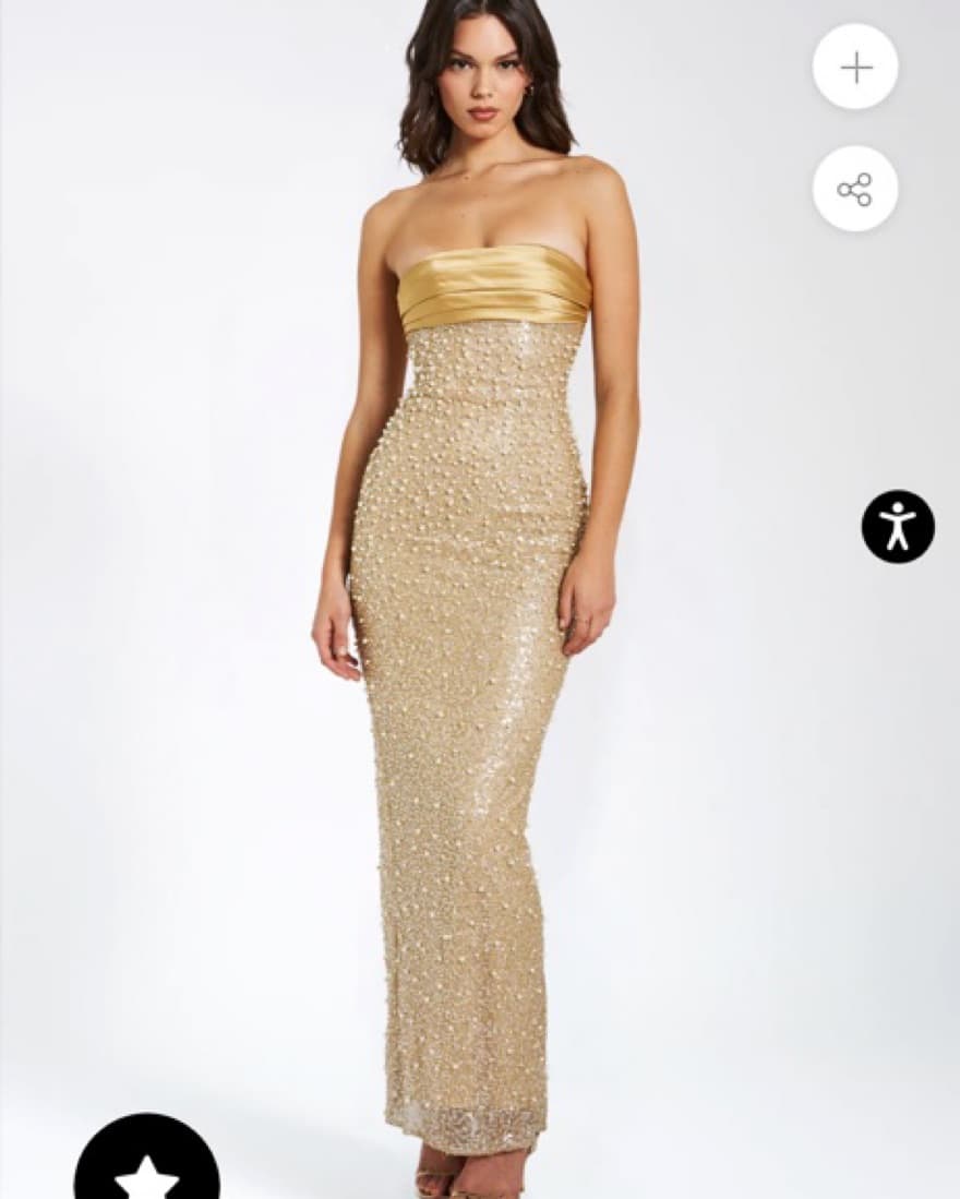 Miss Circle  Lainey Gold Satin Sequin - Image 3
