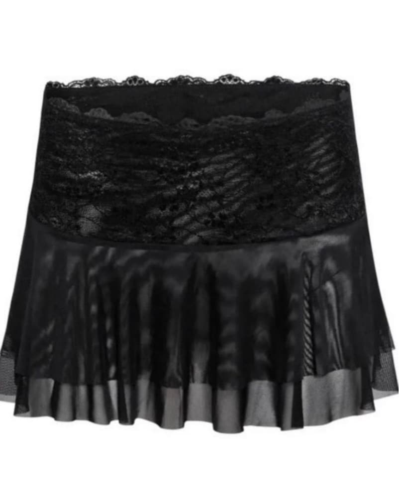 I Am Gia Black Lace Corset & Mini Skirt - Image 3