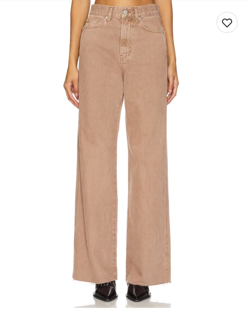 Veronica Beard Wide-Leg Tan Jeans - Image 1
