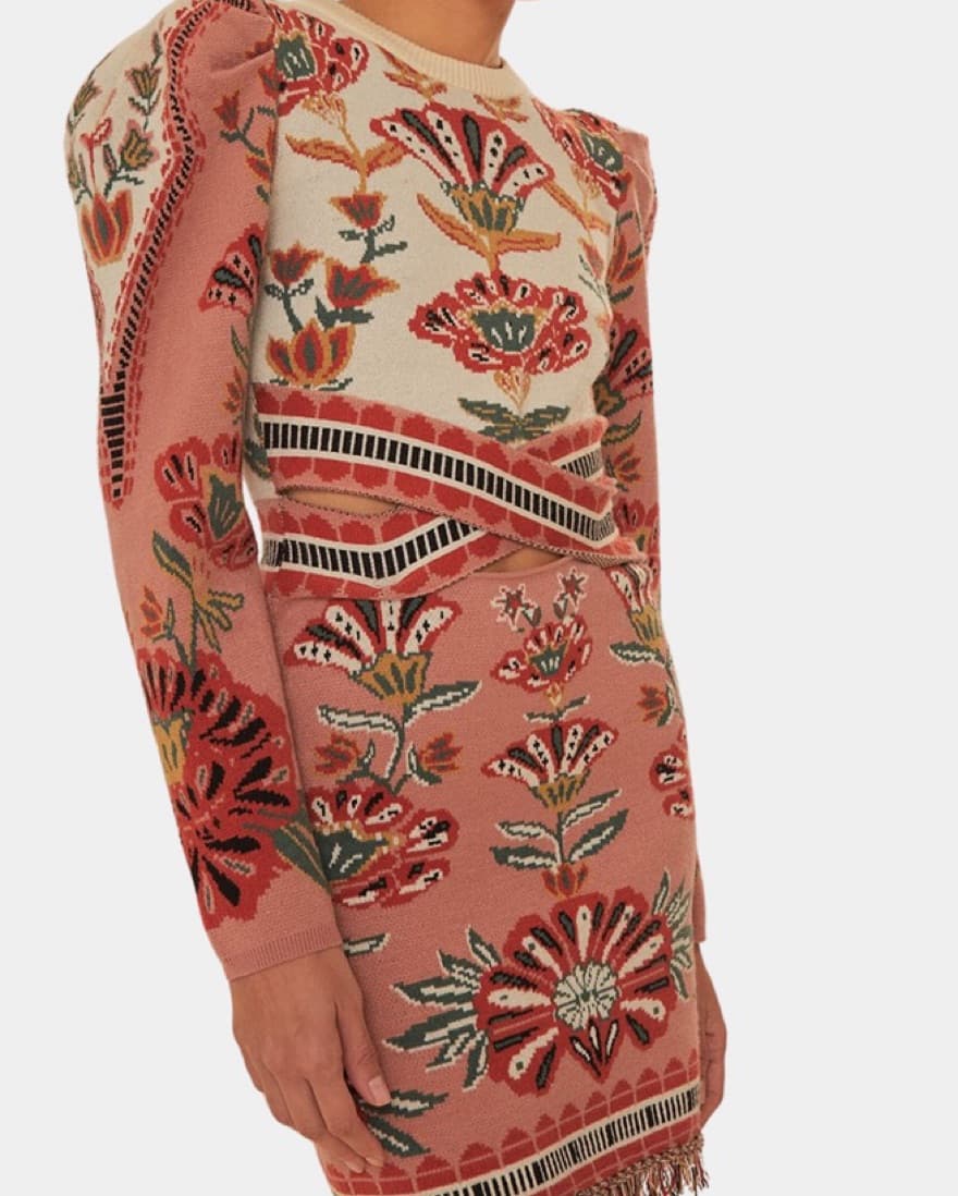 Vibrant Floral Embroidered Mini Dress - Image 2