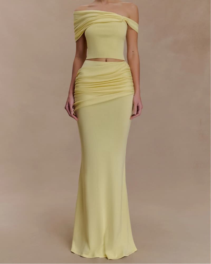 Meshki Butter Yellow Skirt Set - Image 2