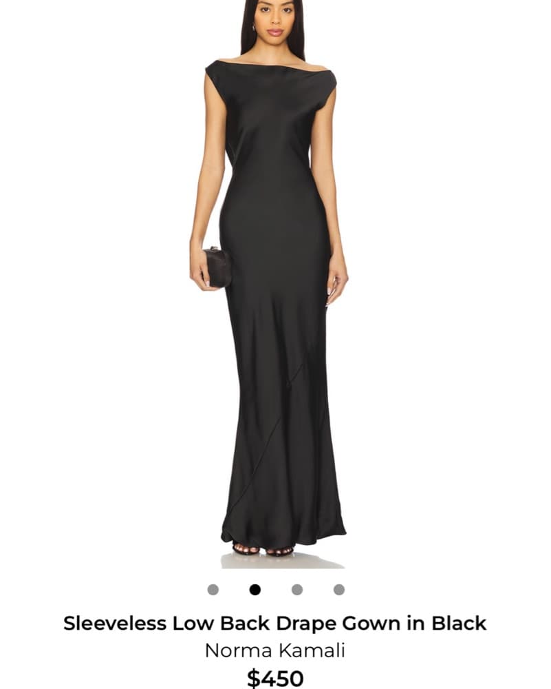Sleeveless Black Gown with Low Open Back - Image 2