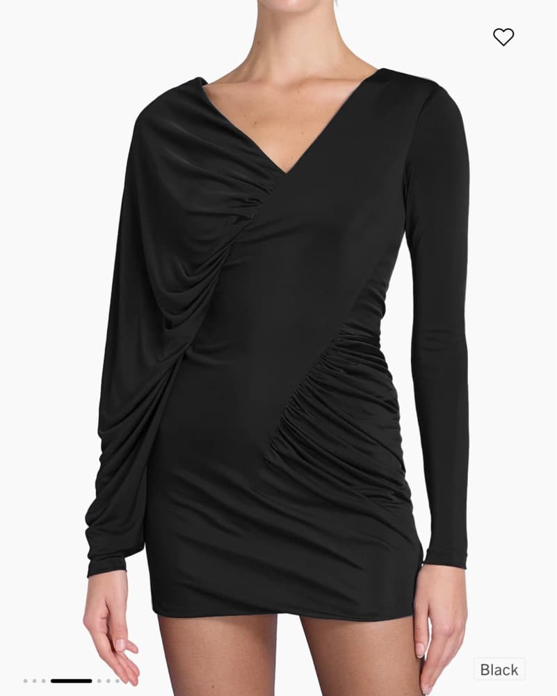 Saint Laurent Black Ruched Bodycon Dress - Image 1