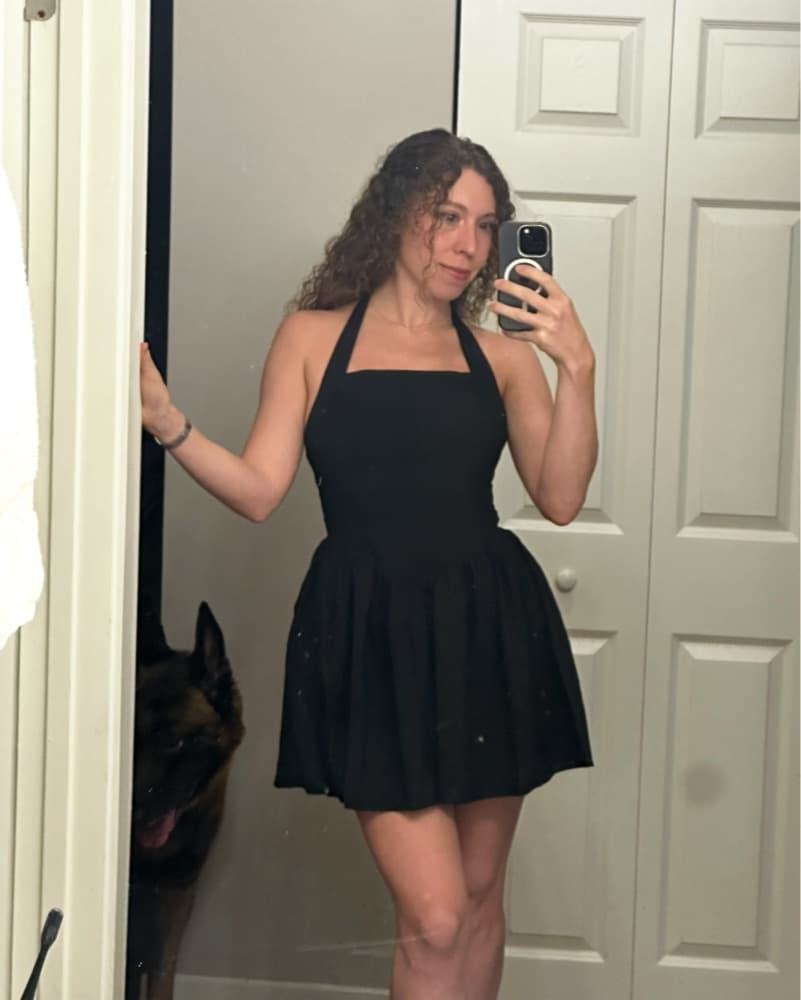 Chic Black Halter Panel Mini Dress - Image 3