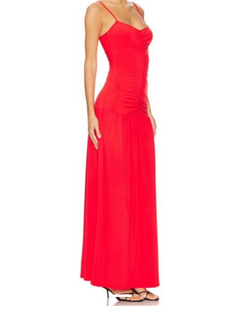 Weworewhat Red Drop Waist Dress - Image 2
