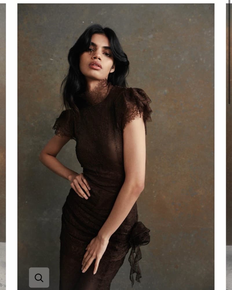Maxi Dress Brown Lace - De La Vali - Image 1