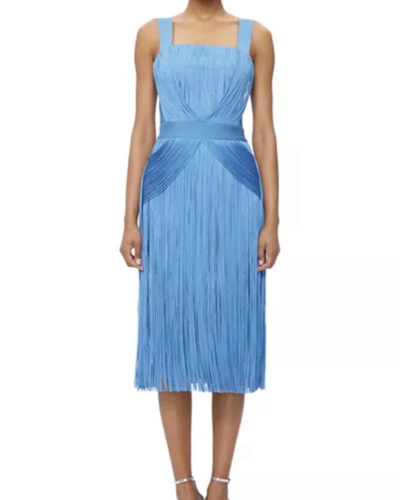 Herve Leger Fringe Drape Dress - Image 2