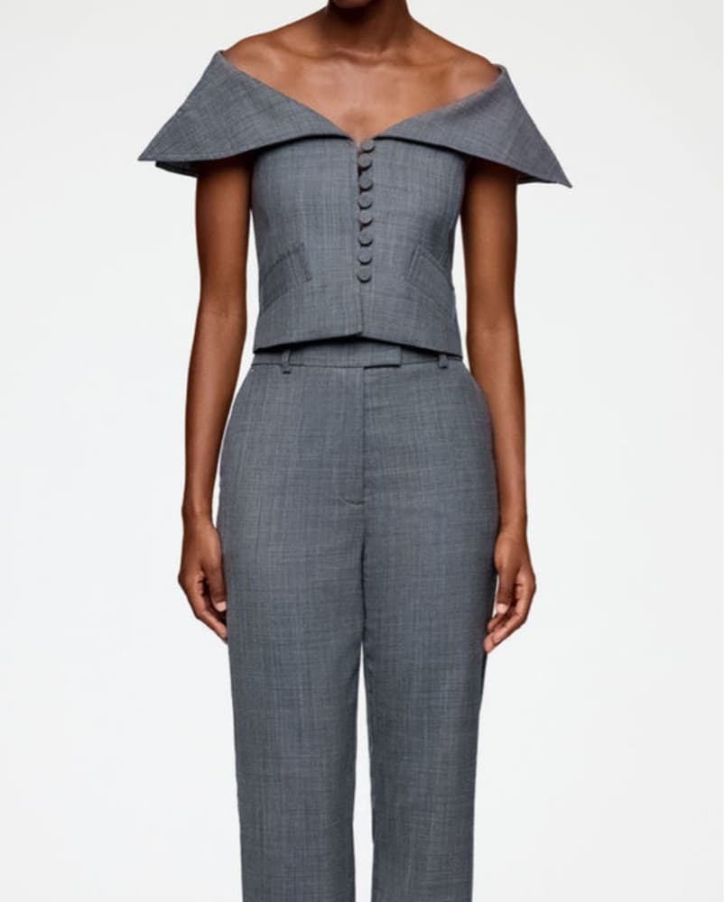 Ganni Vest In Grey Wool Melange - Image 2