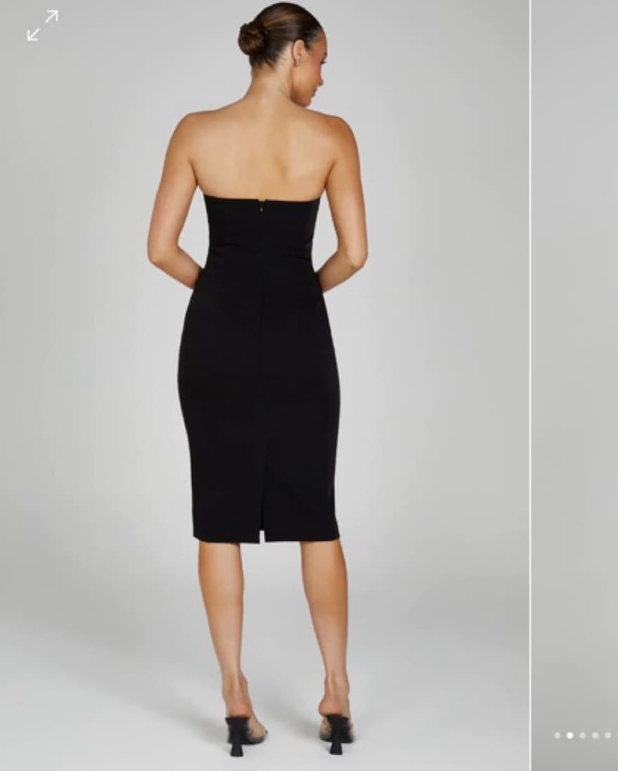 Strapless Crepe Midi Dress  - Image 3