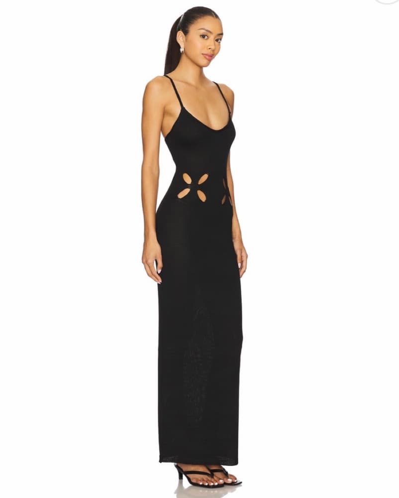 Black Cut Out Maxi Dress  - Image 2