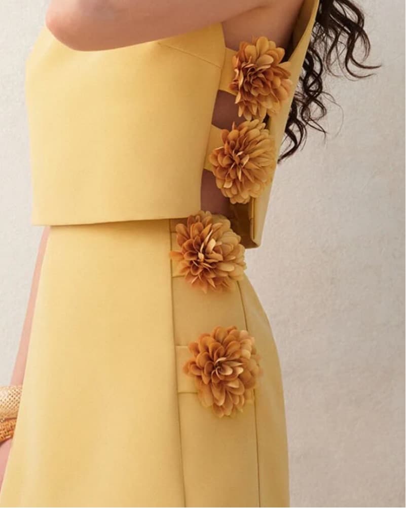 Yellow Set With flowers  - Image 2