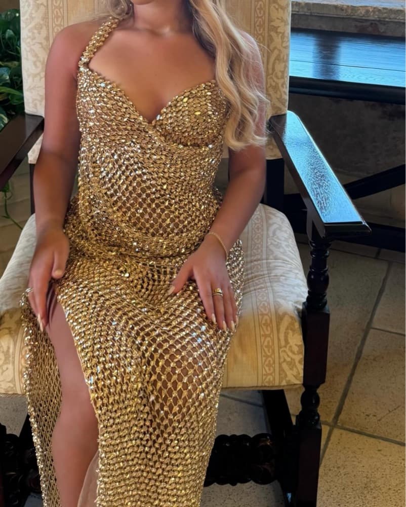 Captivating Gold Sequin Gown - Image 1