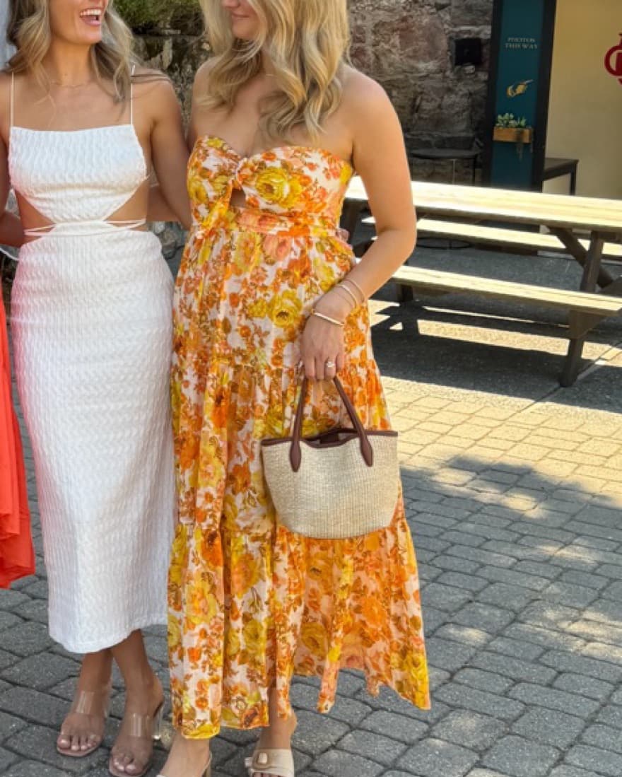 Zimmerman Raie Orange Midi Dress - Image 6