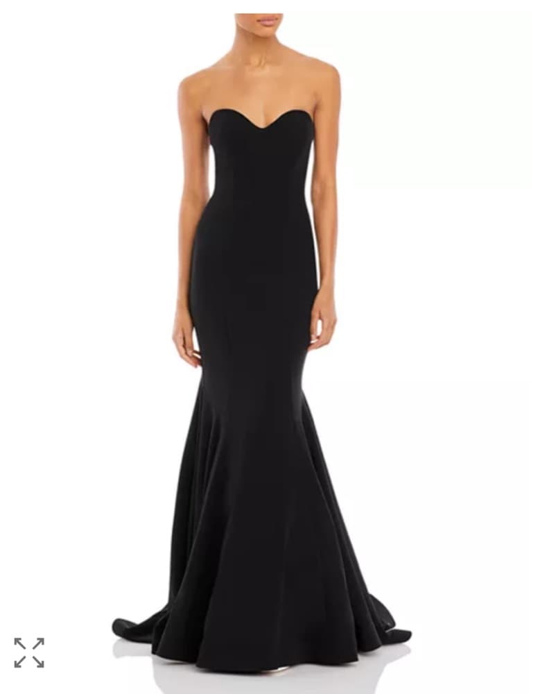 Elegant Black Strapless Mermaid Gown - Image 1